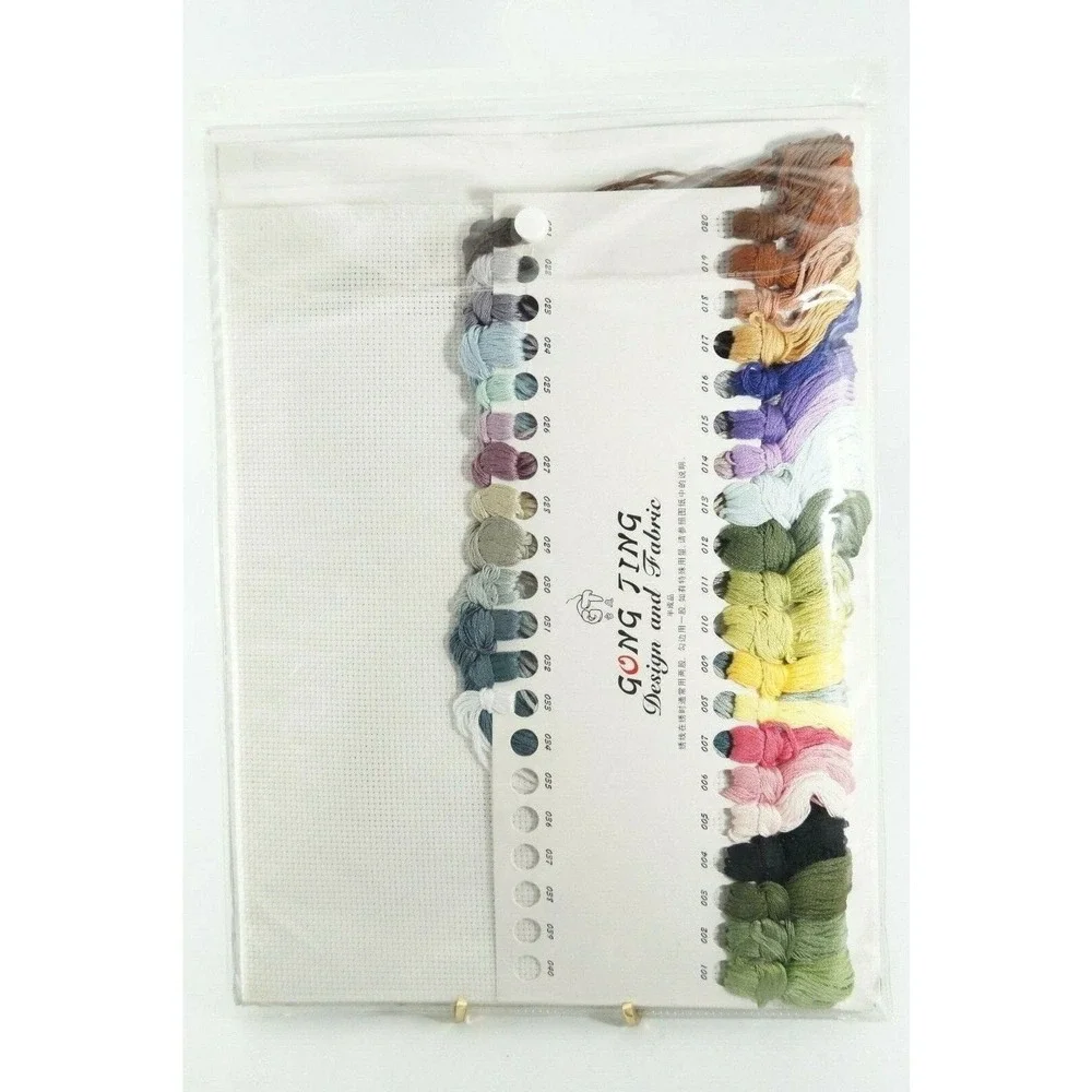 Counted Cross Stitch Kit‎ Tudor Cottage Garden Picture Flowers Bridge Gong Ting